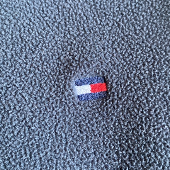 Tommy Hilfiger long sleeve black fleece hoodie with zippered front. Extra Small. - Picture 8 of 15